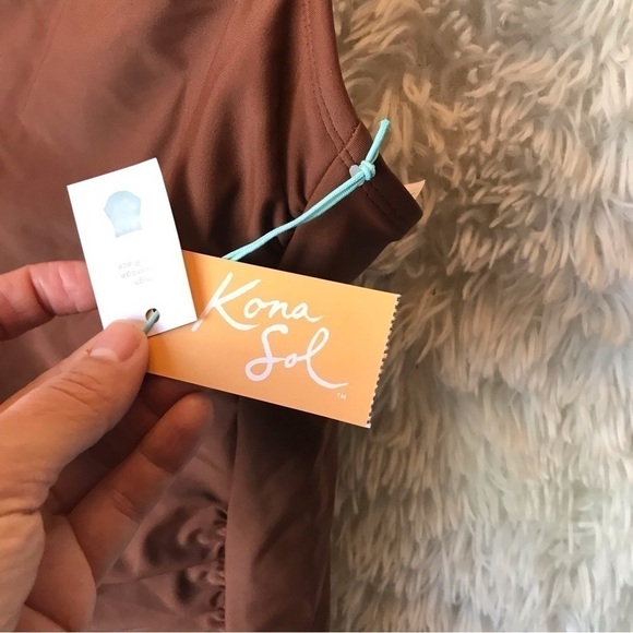 Kona Sol 1-Piece Swimsuit - Brown - NWT - S - Picture 4 of 10